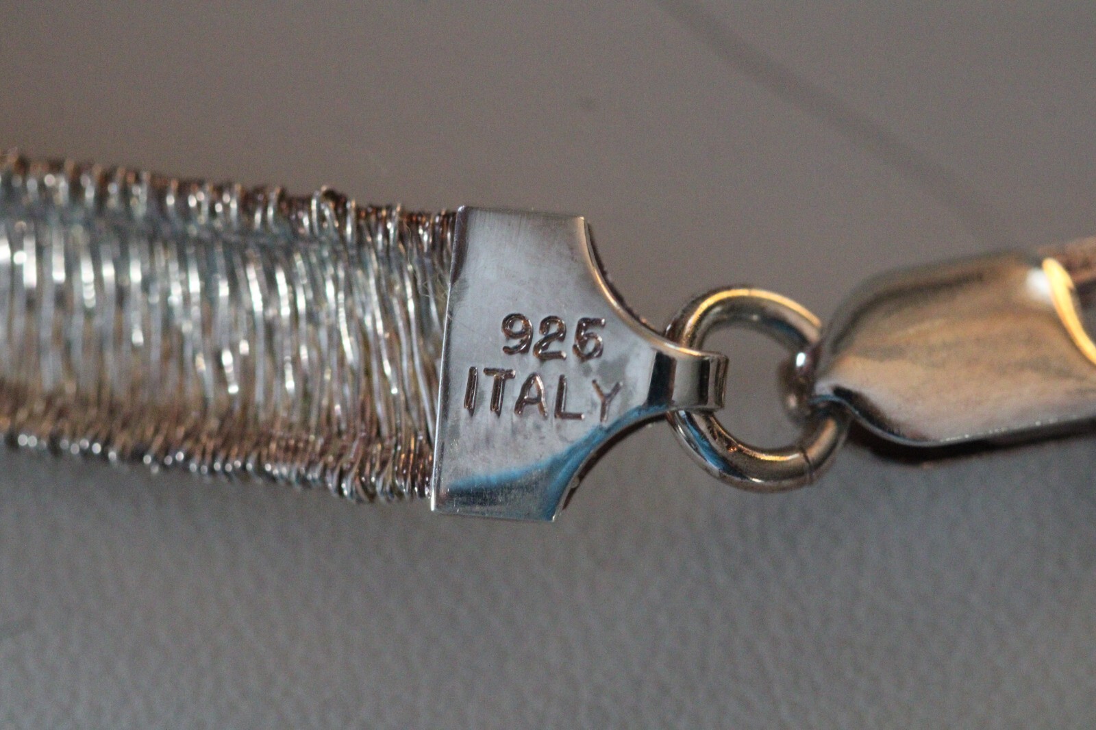 Vintage Milor Italy 925 Sterling Silver Omega Style Wire Wrapped Necklace 21 1/2