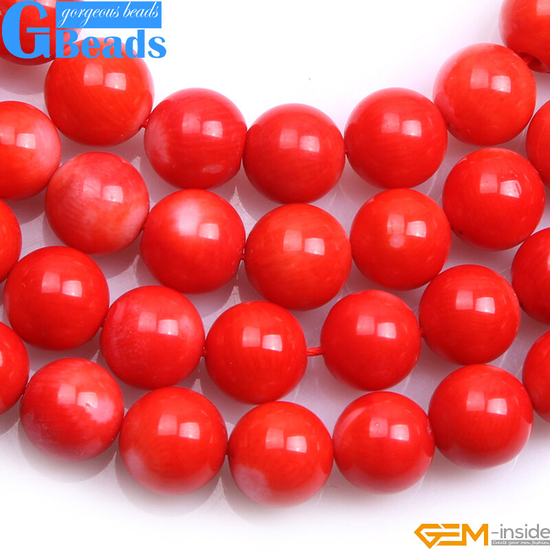 Round Orange Coral Gemstone Beads For Jewelry Making 15″ 2mm 3mm 4mm 5mm 6mm 7mm