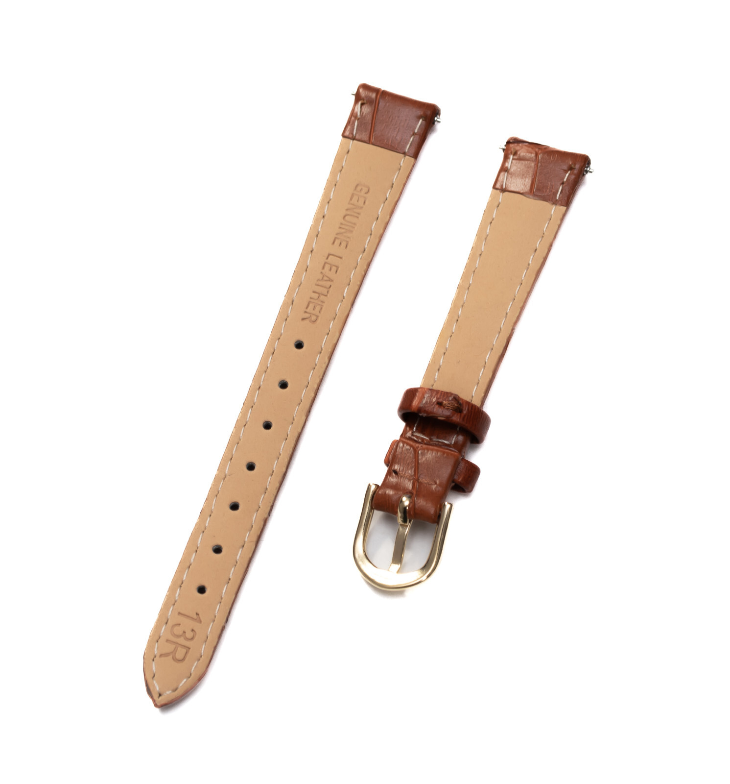 13mm Voguestrap Brown Alligator Grain Padded Dress/Formal Womens Watch Band