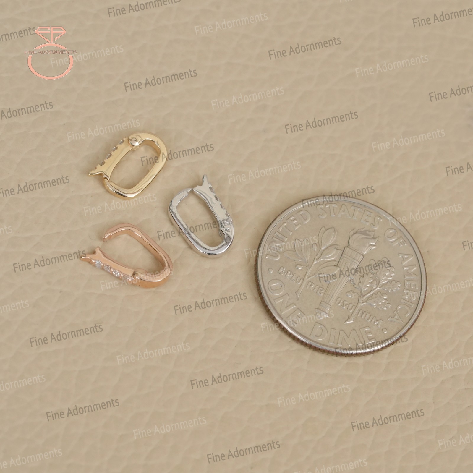 Solid 14K Gold Clasp Finding Natural Pave Diamond Handmade Fine Jewelry (Single)