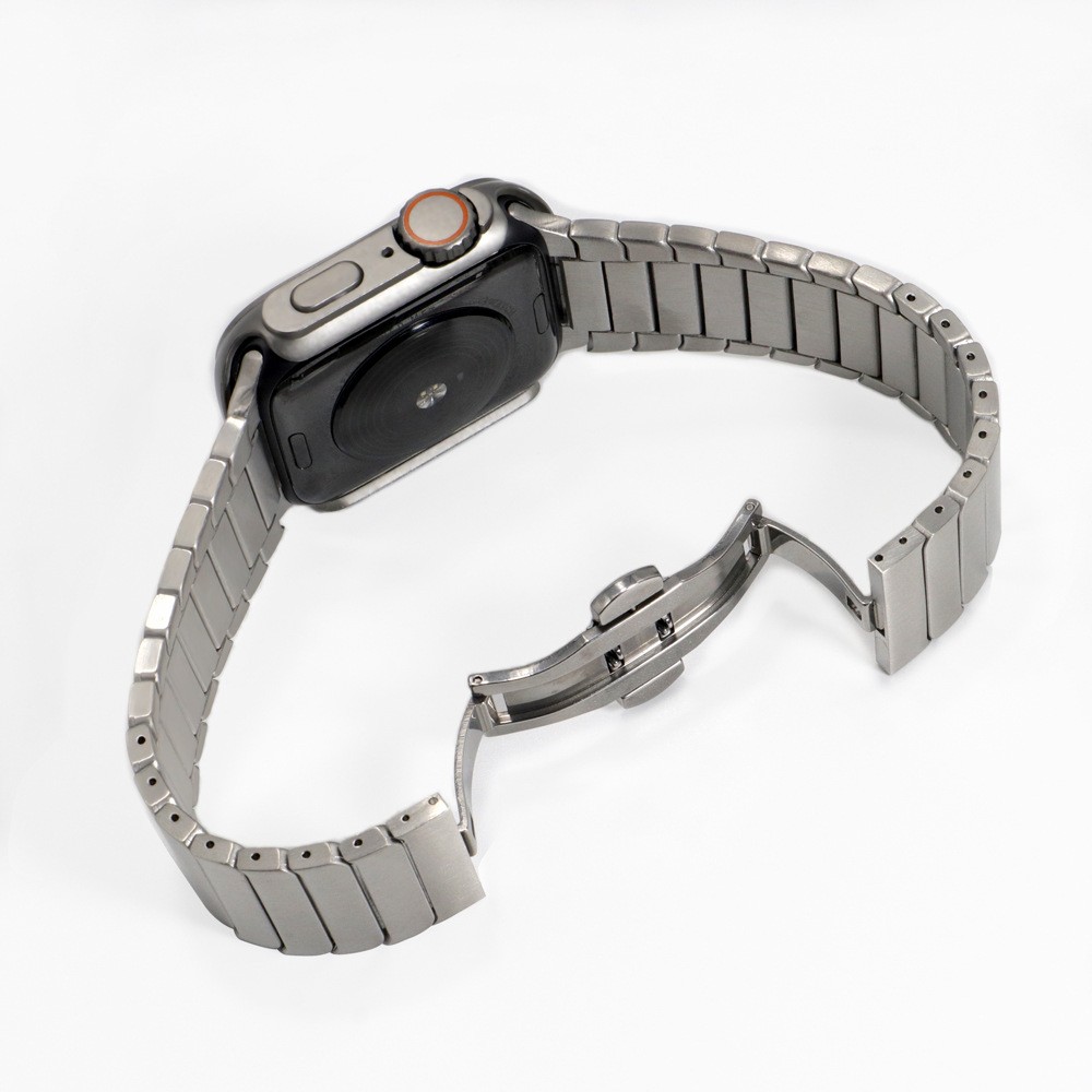 For Apple S10 9 8 7 6 Stainless Steel Watch Strap Butterfly Clasp 42/44/45/38mm