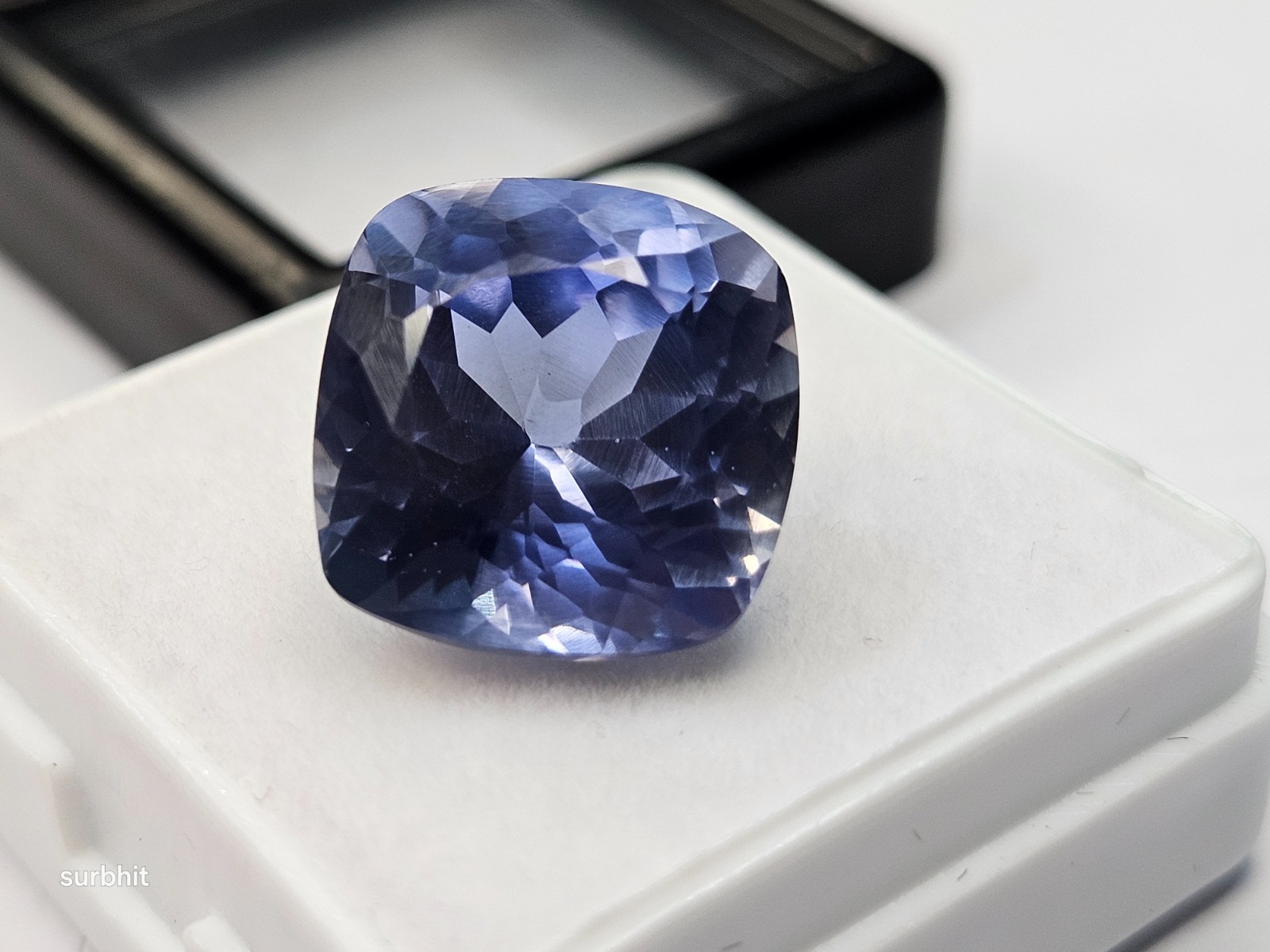 Shine Blue VVS Tanzanite Cushion Cut 13+Ct Natural Certified Loose Gemstone