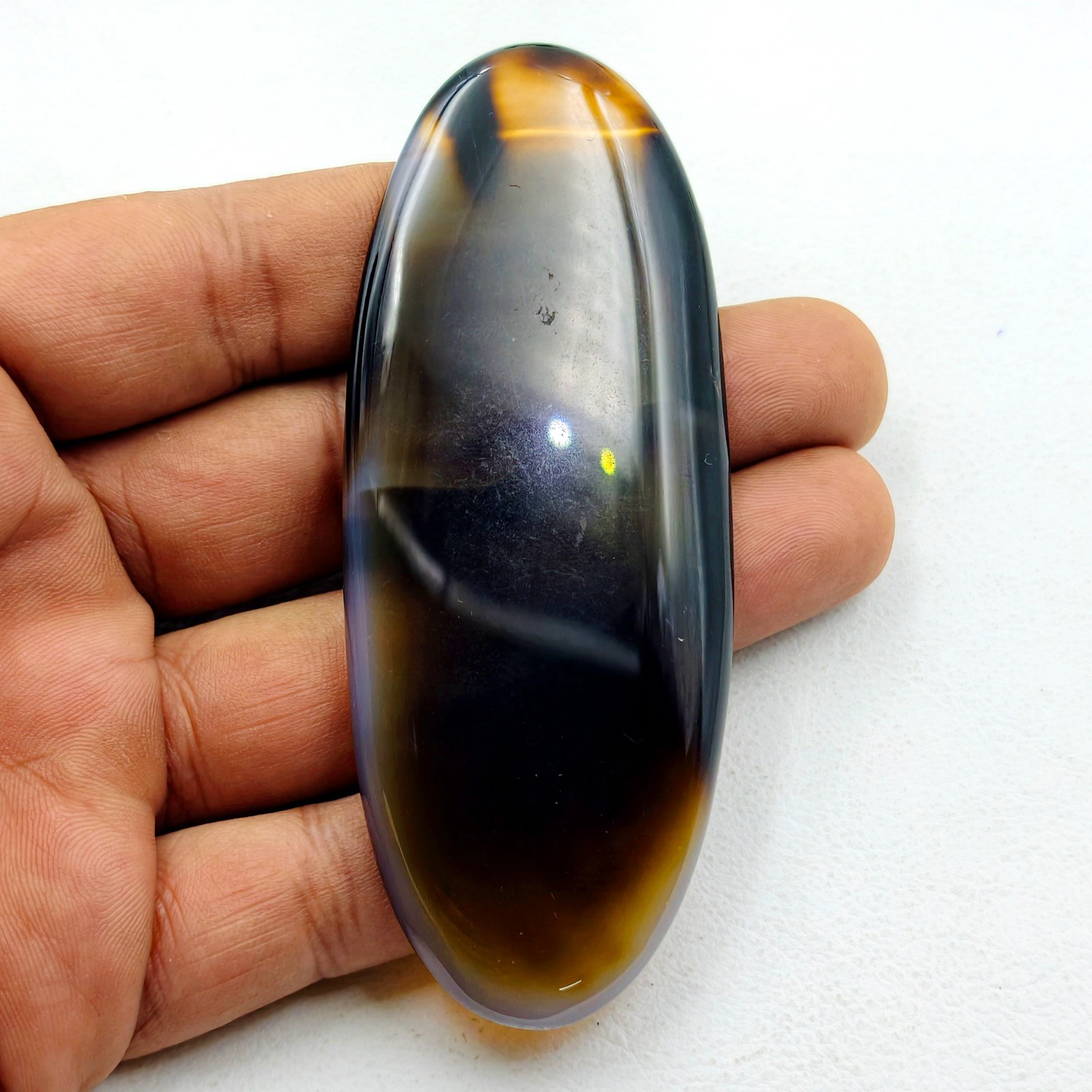 AAA Grade Black Onyx Cabochon Oval 105x41MM Loose Gemstone For Decor