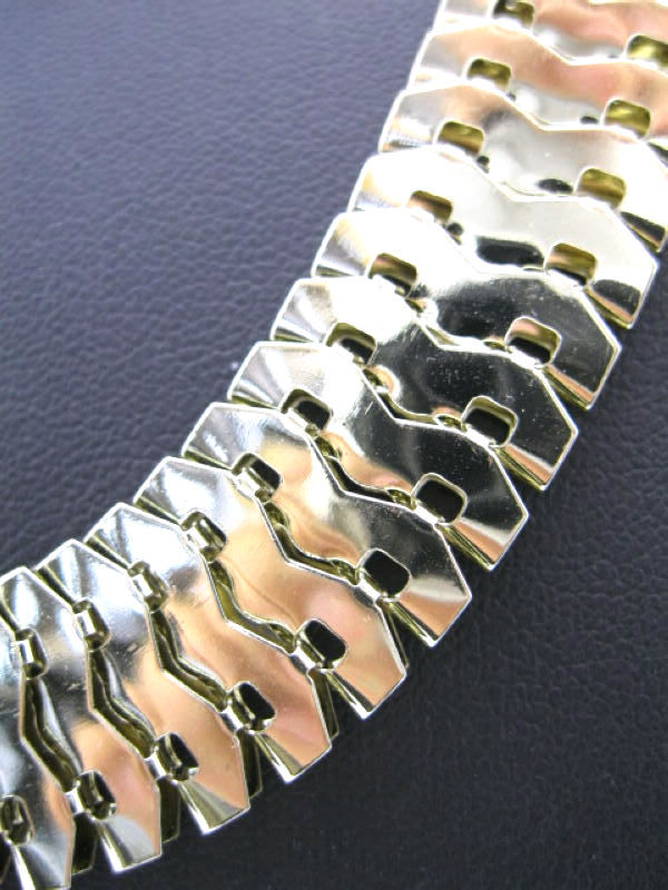 Goth biker style gold coloured snake chain necklace / Choker