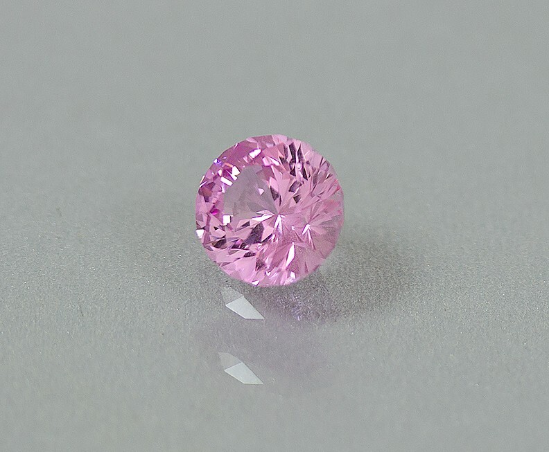 Pink Spinel. Lab Created. 10 mm.5.10 cts. New Design “Sunburst”. Amazing Flash
