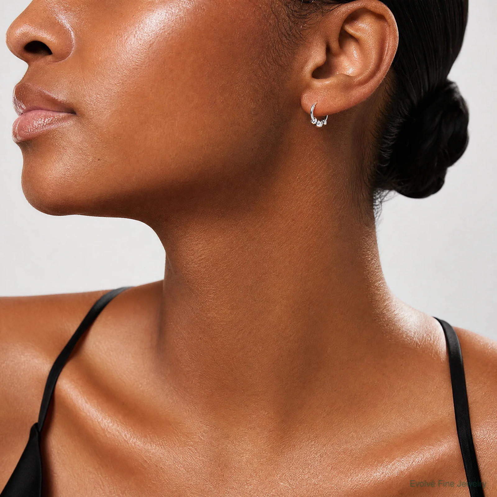 Sterling Silver Tiny Beaded Endless Hoop Earrings