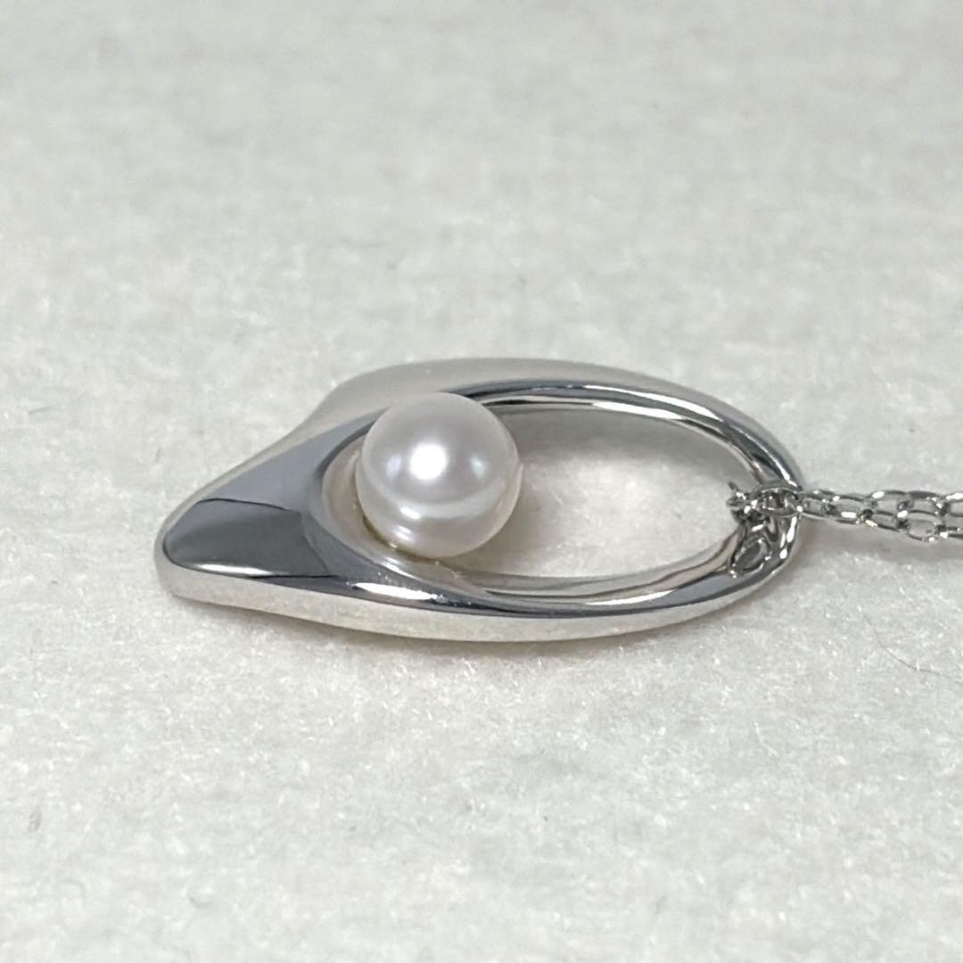 MIKIMOTO Necklace Pearl SILVER Mark 5.4mm Luster
