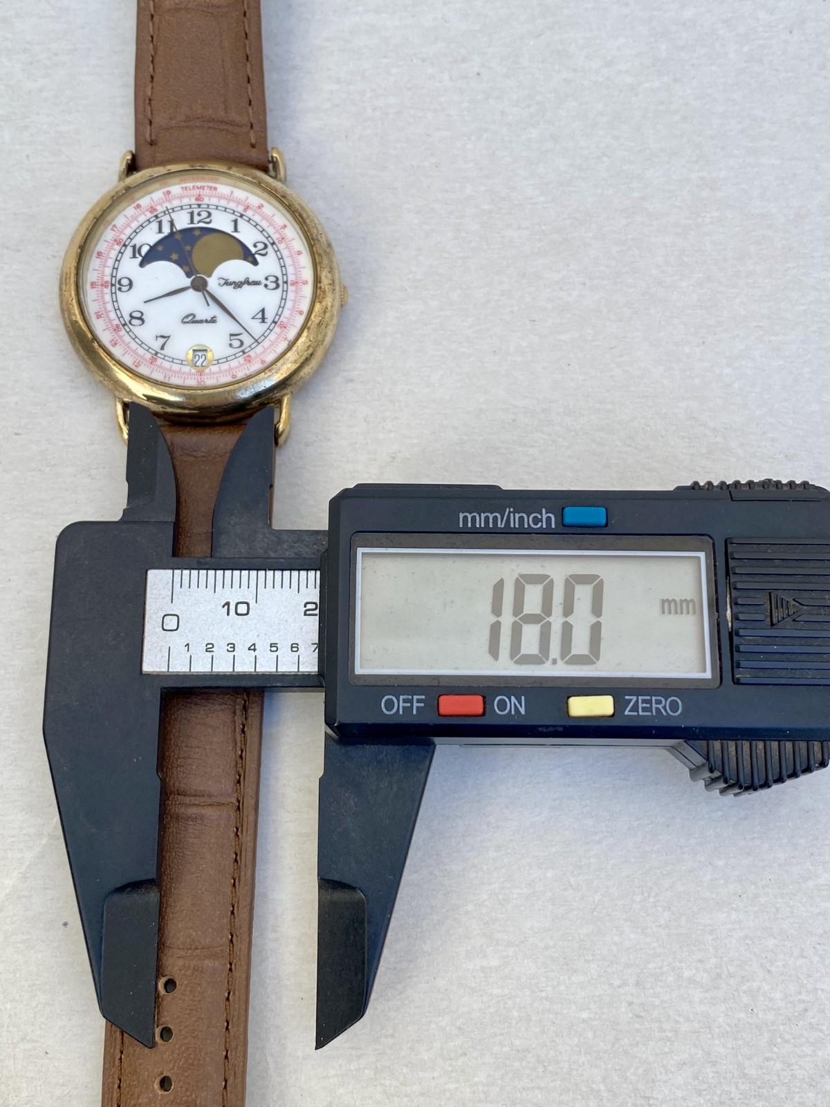 Vintage Jungfrau Watch Quartz Moonphase Mens