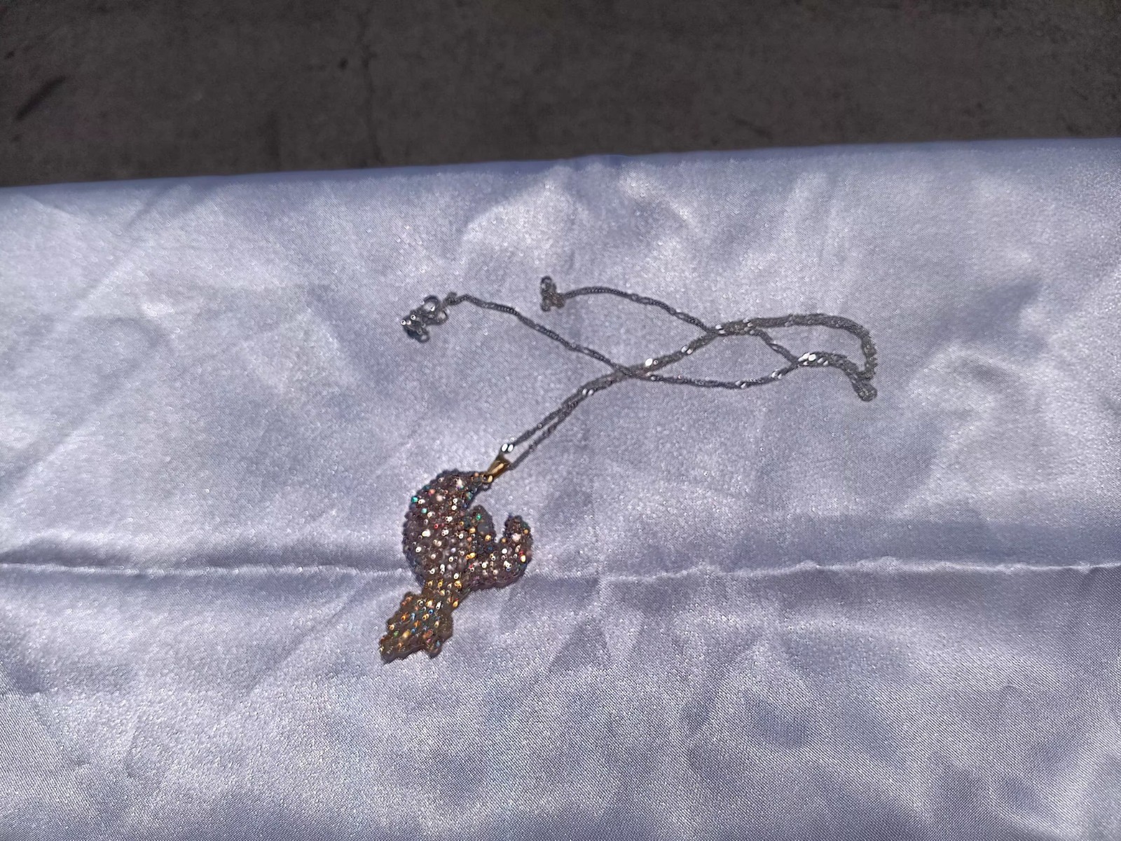 Royal Blue Frost Phoenix Necklace Handmade Phoenix Jewelry Gift