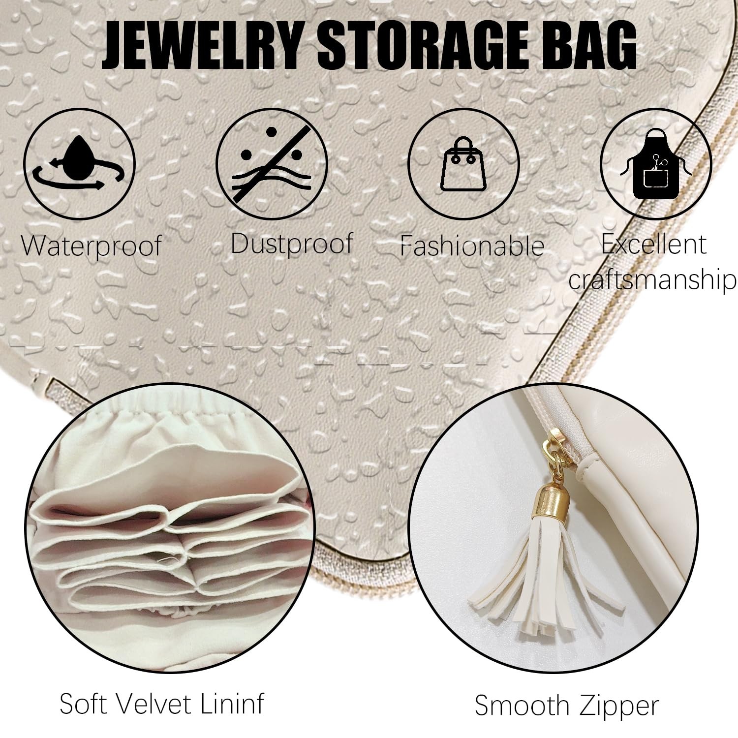 Travel Jewelry Organizer Case,Jewelry Roll Pouch Storage Bags with Zipper for…