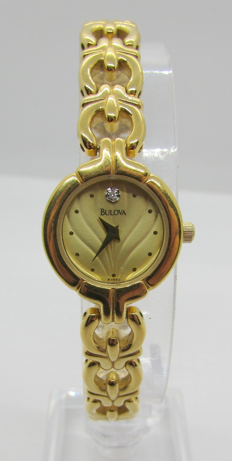 BULOVA T8 DIAMOND GOLD TONE BRACELET DIAL & CASE QUARTZ 20MM WRIST WATCH