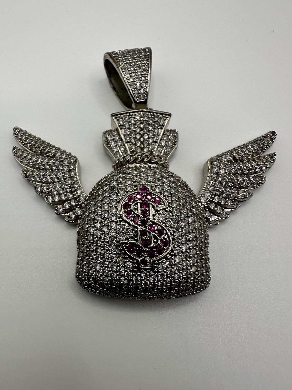 Real Moissanite Custom Money Bag Pendant