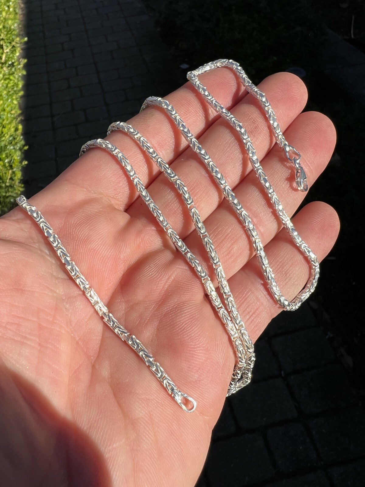 Real Solid 925 Sterling Silver Byzantine Rope Chain Necklace 2mm 16-30″ Length
