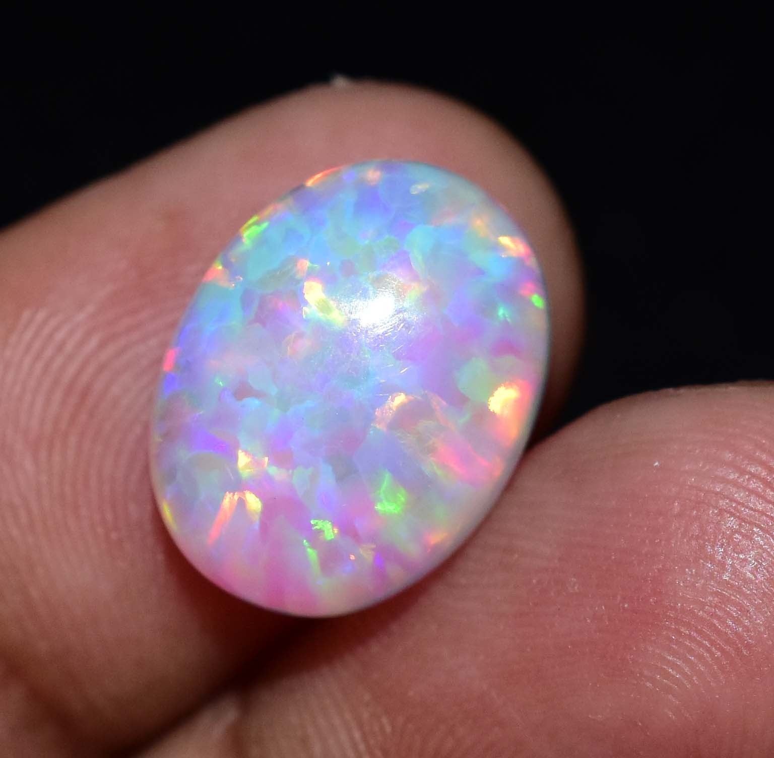 6.85 Ct Natural Ethiopian Fire Opal Certified Play of Color Untreated Gemstone