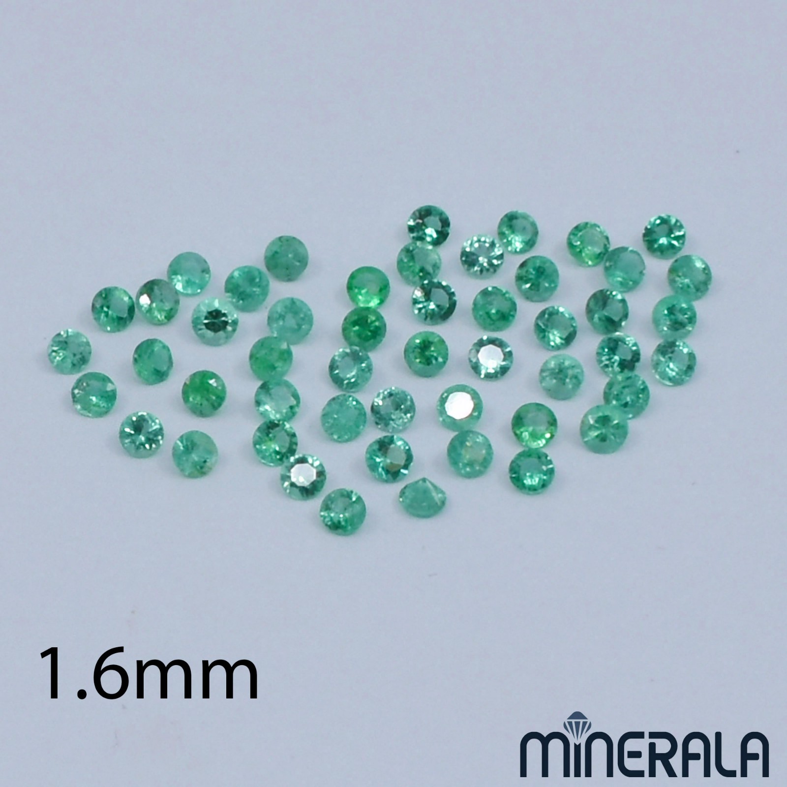NATURAL UNTREATED EMERALD ROUND SHAPE 1.3mm FACETED LOOSE GEMSTONE WP001F2