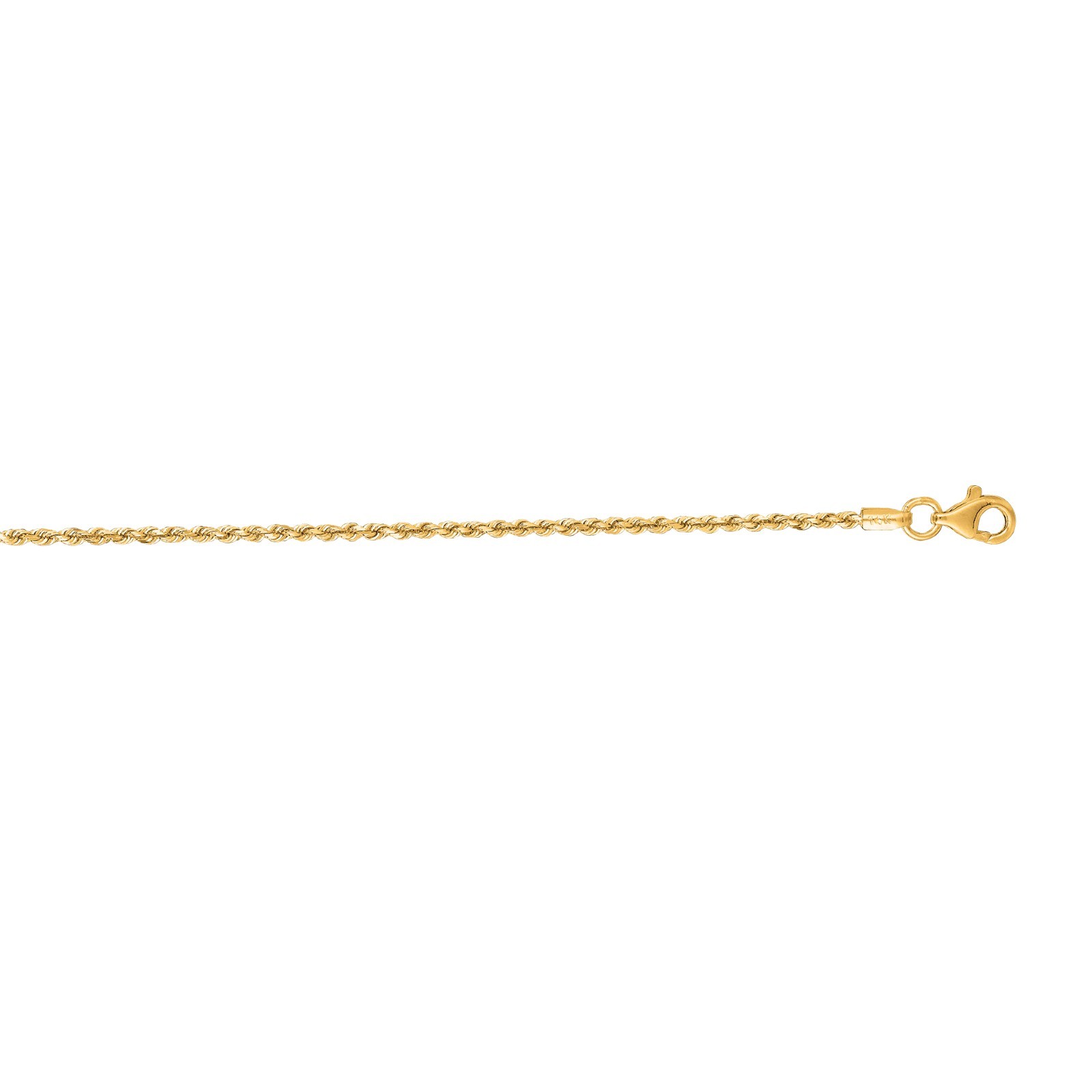 10k White Gold Solid ROPE Link Chain/Bracelet 7″ 1.5 mm 1.2 grams