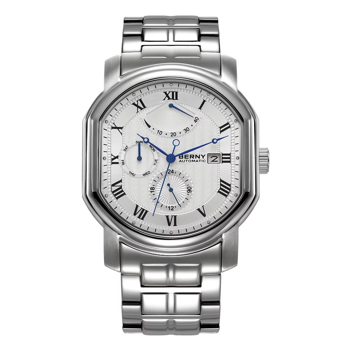 BERNY Double Ellipse Luxury Men’s Automatic Mechanical Watch Waterproof Sapphire