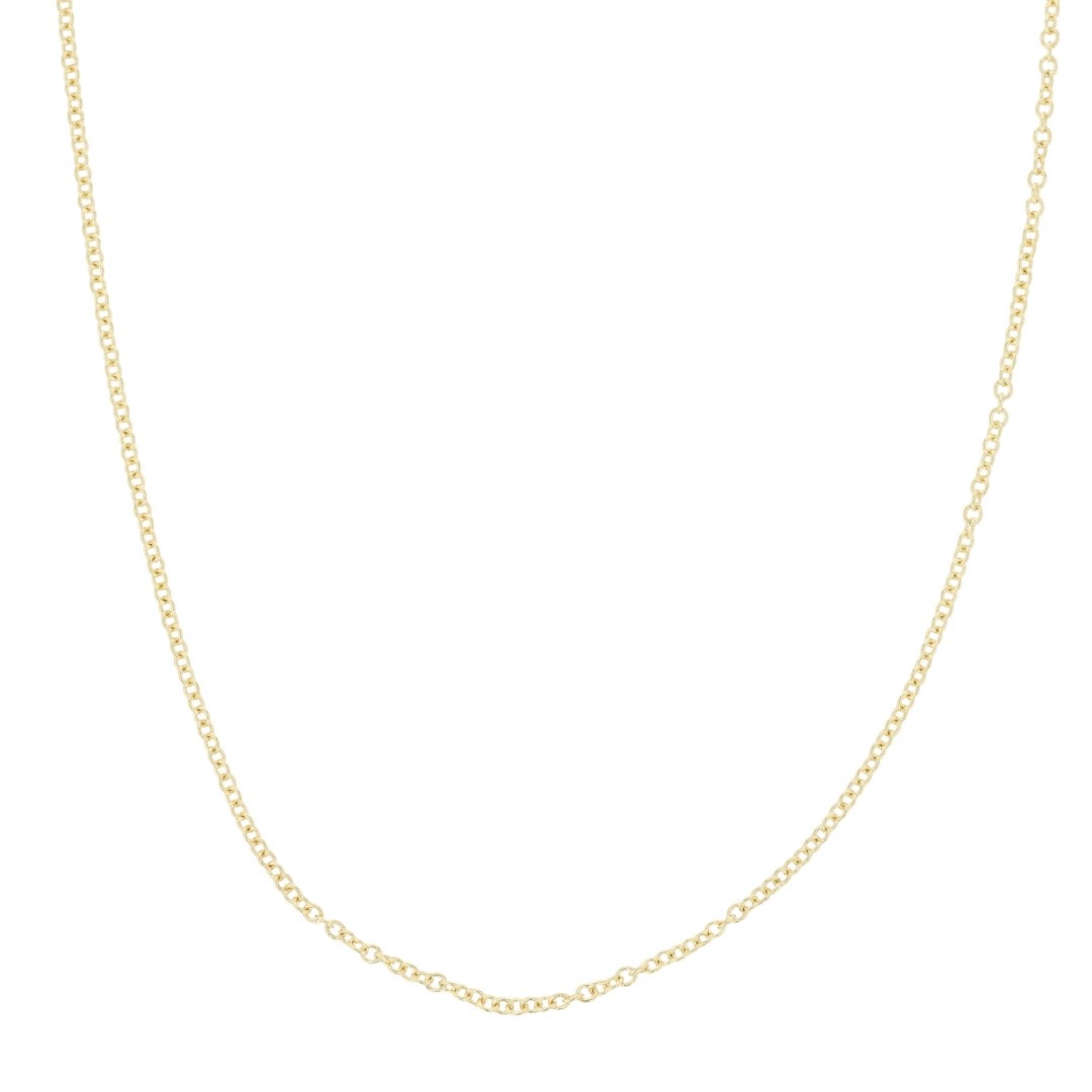 1mm Cable Link Chain 18″ Necklace 14k Yellow Gold 1.14 Grams