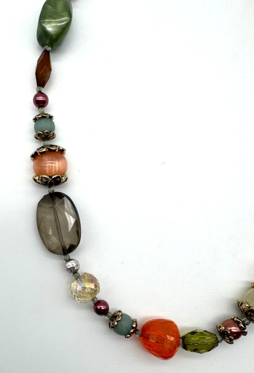 Premier Designs Necklace 36″- 40″ “Shades of Chic” Autumn Colors Original Box