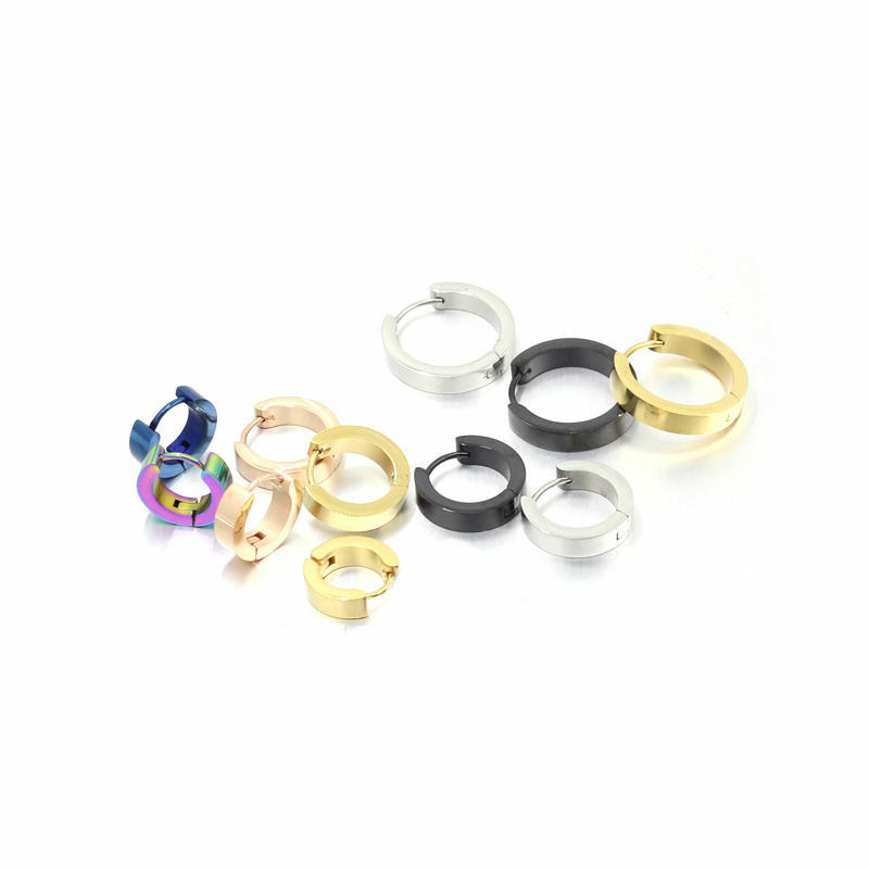 4PCS Men Women Stainless Steel Hoop Earrings Small Hoop Huggie Ear Piercings