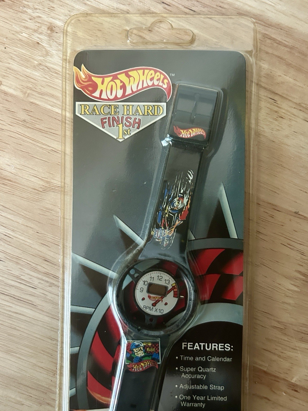 Vintage Hot Wheels Race Hard Digital Wrist Watch Steering Wheel Tach Face NIB