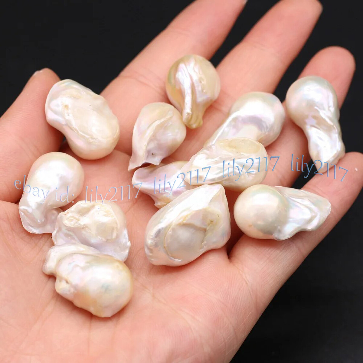 1 pc No Hole 15-30mm Natural Freshwater Baroque Keshi Pearl Loose Beads DIY