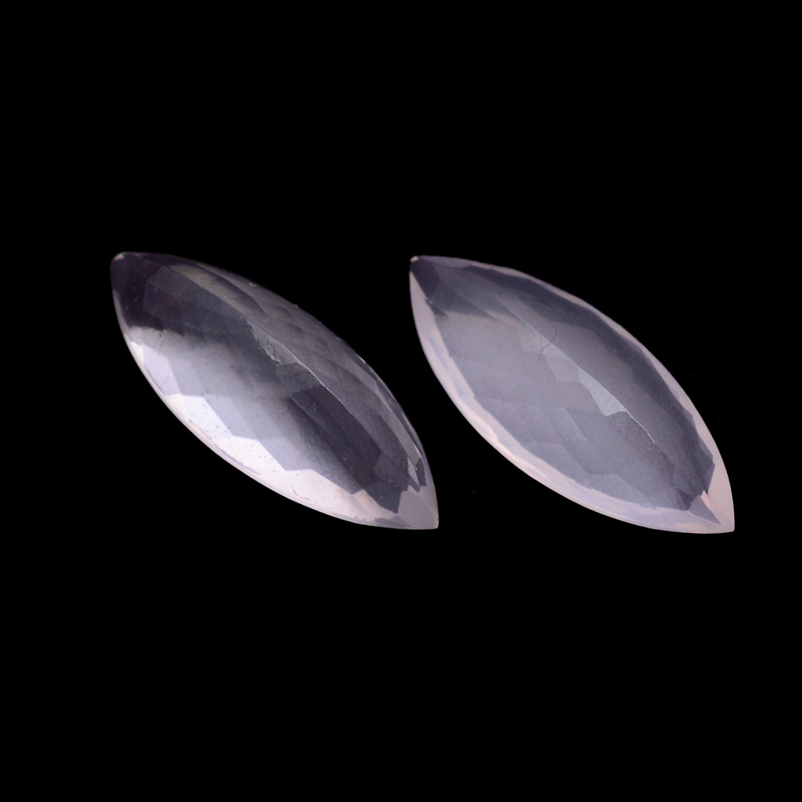 2 Pcs Natural Rose Quartz 27mm-28mm Faceted Cut Top Quality Loose Gemstones Lot