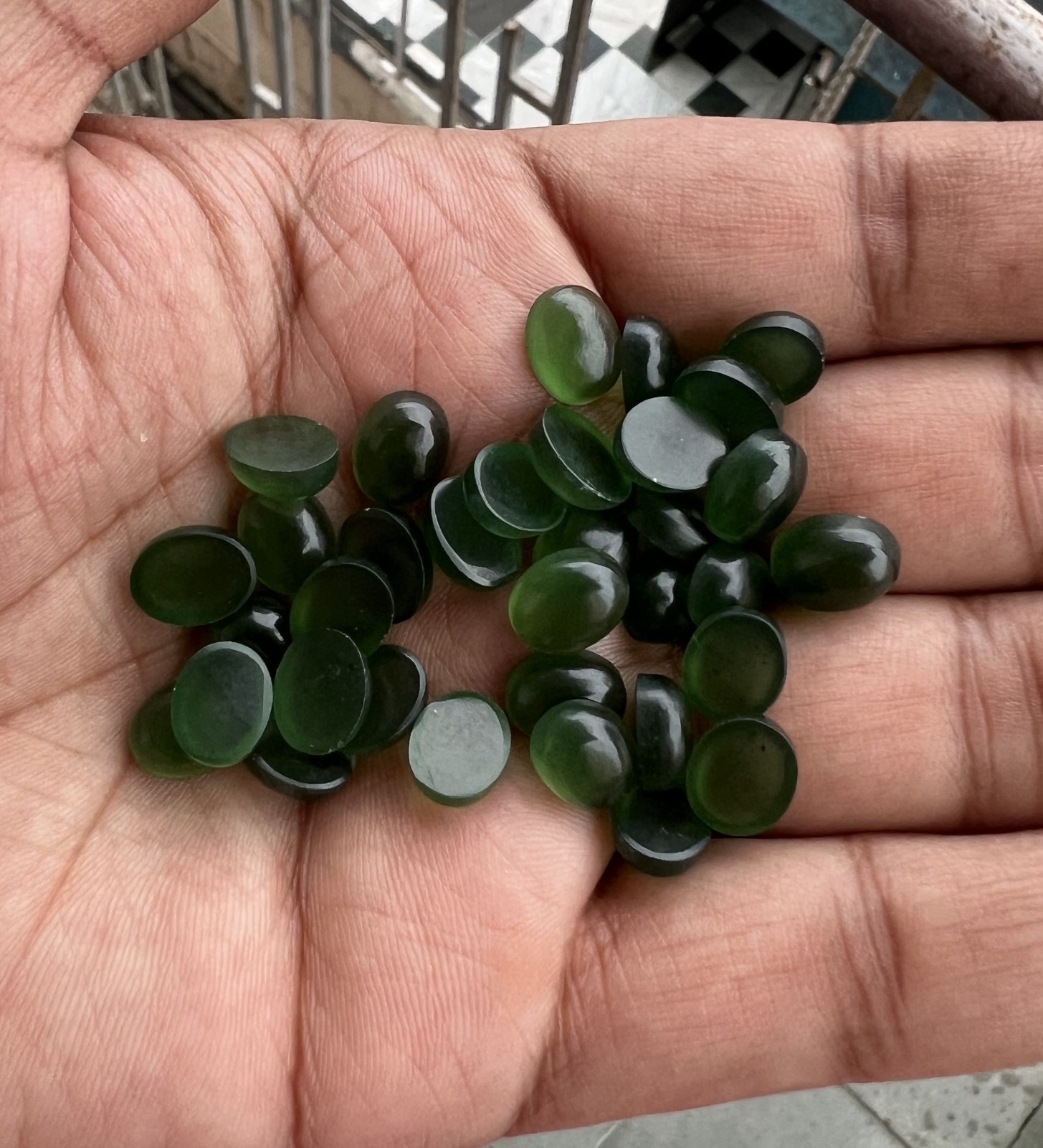 Natural Green Serpentine Oval 4×6 mm to 15×20 mm Cabochon Loose Gemstone Lot