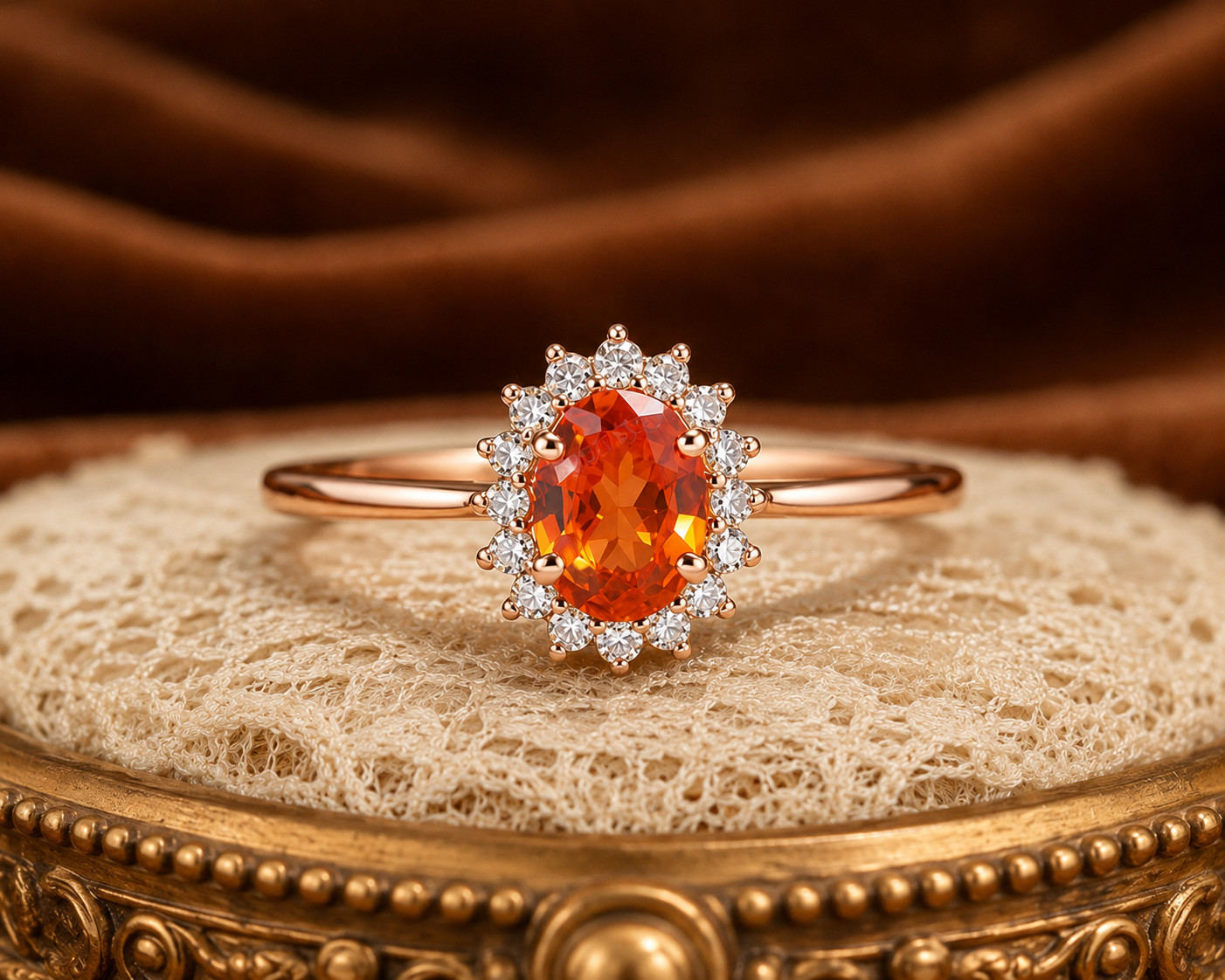 Lab Created Citrine Ring, Base Metal: Brass Finish: Gold Plated, Gift For Her