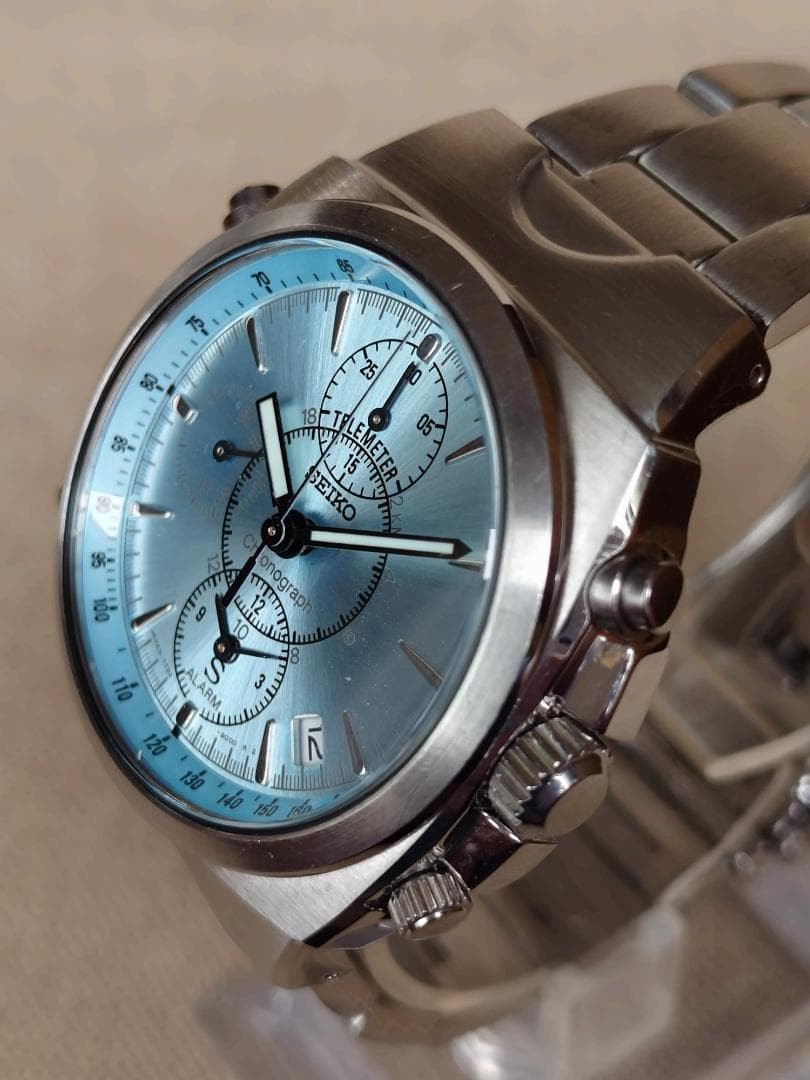 Seiko 7T32-9000 Chronograph Watch Wrist 17.5cm