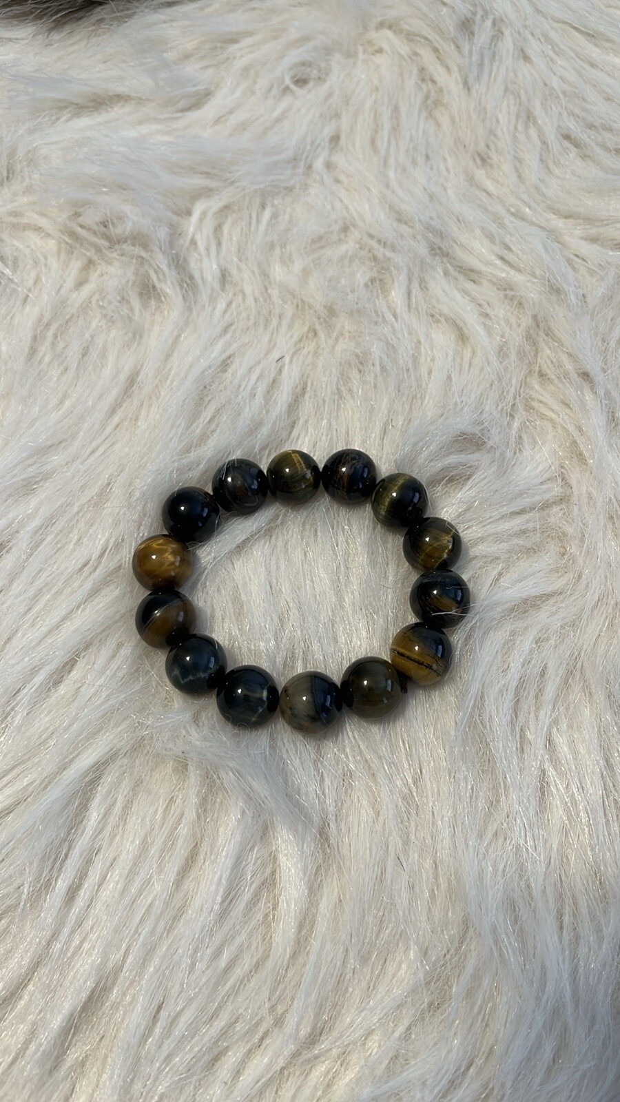 Natural Tiger’s Eye Stone Bracelet Tiger Eye Gemstone Stretch Bracelet Handmade