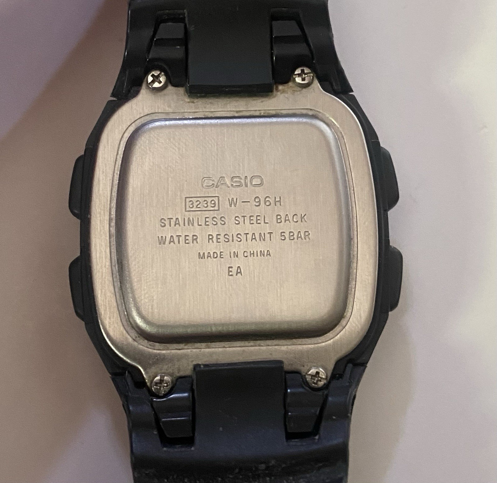 Casio Watch 3239 W-96h Illuminator Digital Black Band Chrono Dual Time Alarm