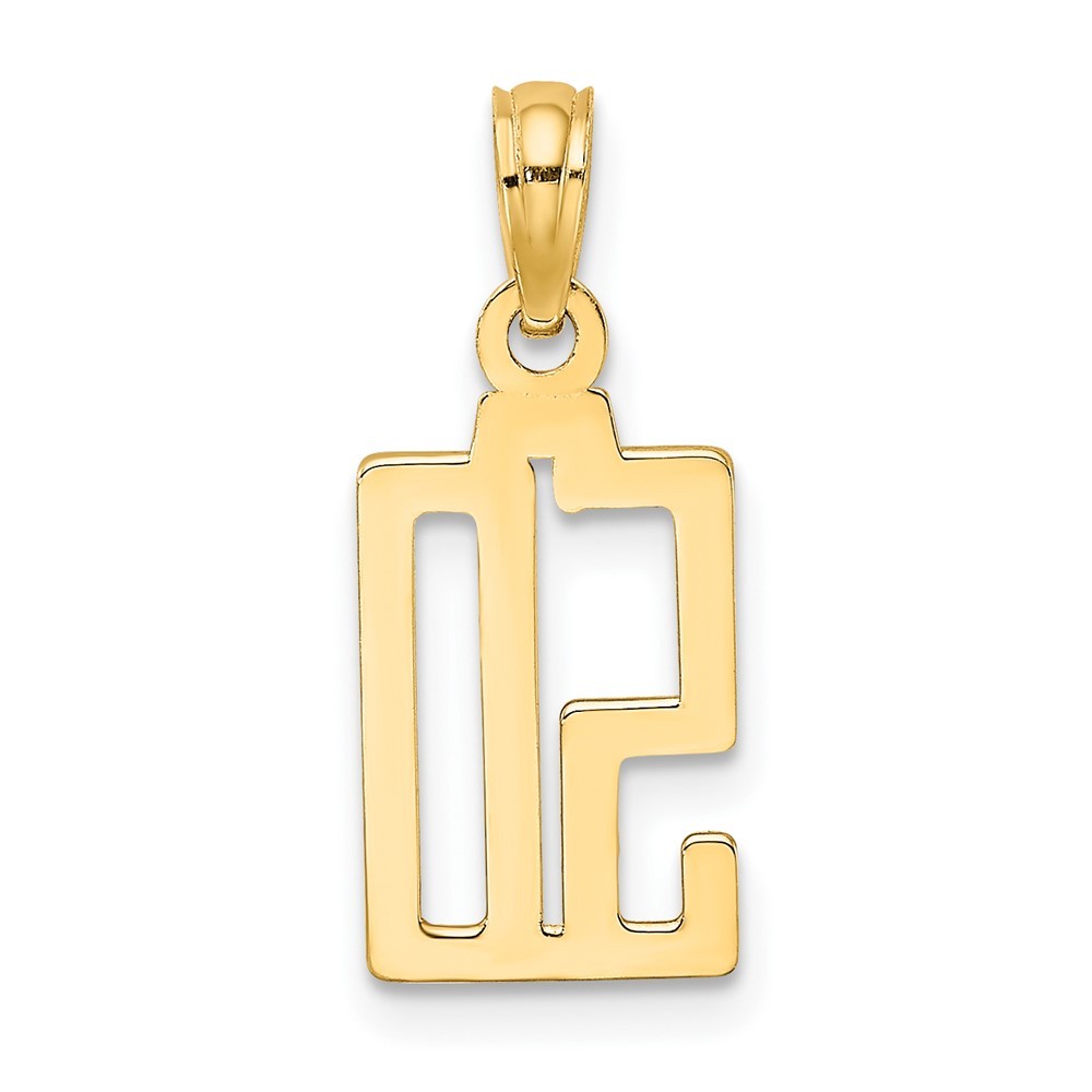 10K Yellow Gold Number 50 Pendant for Women 0.69gm L-13.4 mm, W-8.5mm