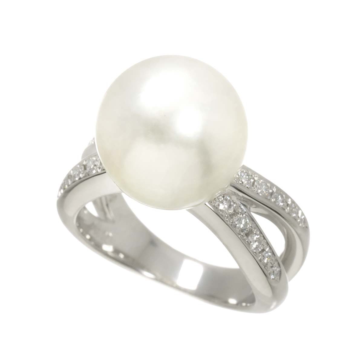 TASAKI South Sea pearl 12.4mm Diamond 0.26ct Ring Pt size5.5-5.75(US) 90308909