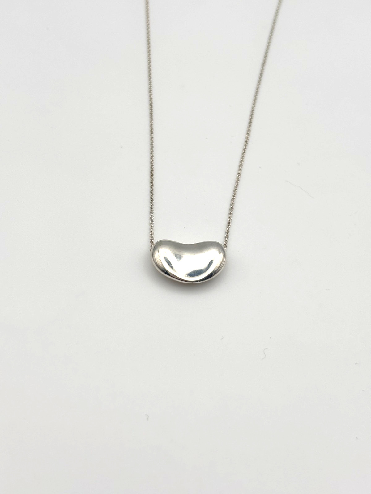 Tiffany & Co Bean 20mm Necklace Pendant Sterling Silver SV925 Elsa Peretti Used