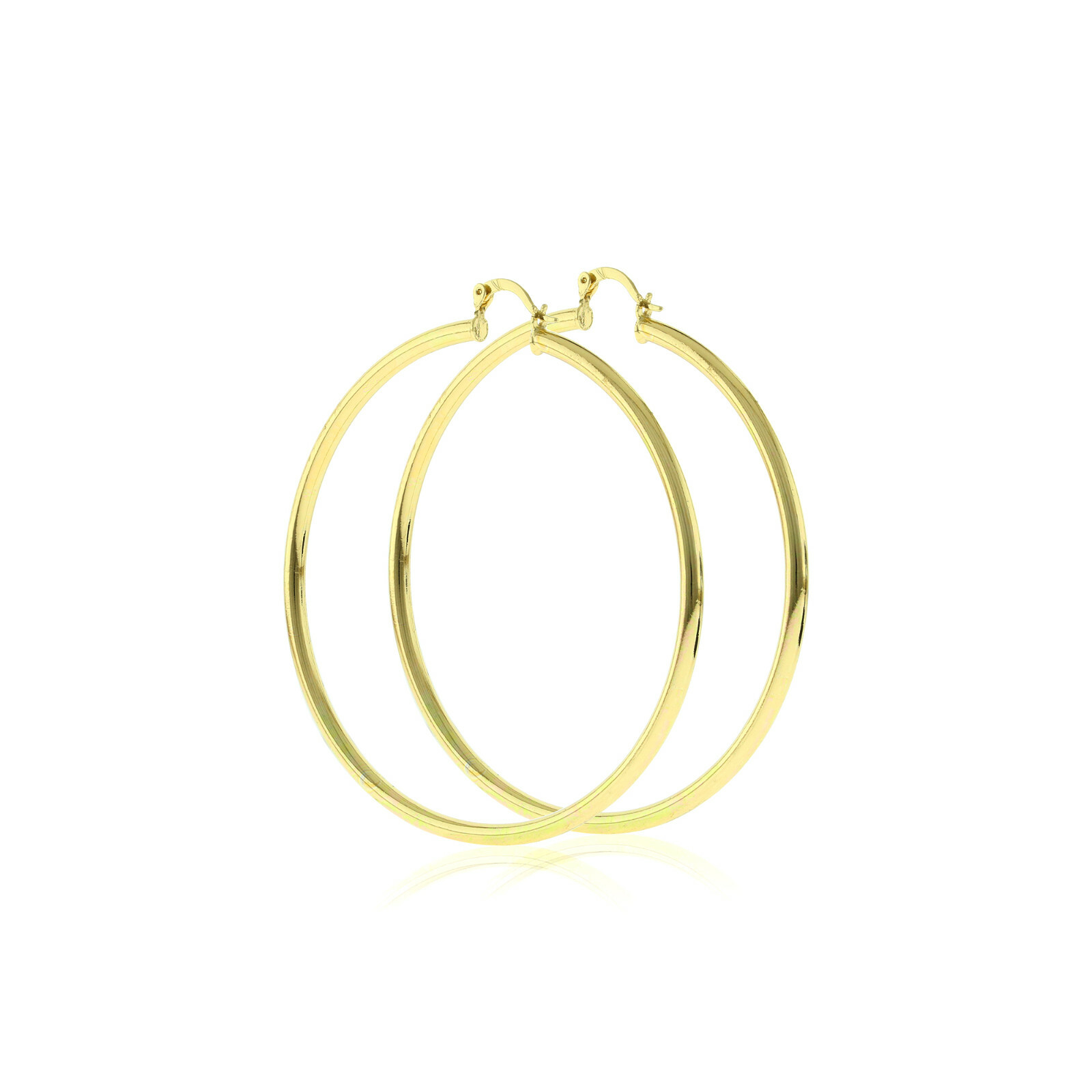 Women’s Real 14K Gold Filled Large Round BIG Click Top 30-100mm Hoop Earrings