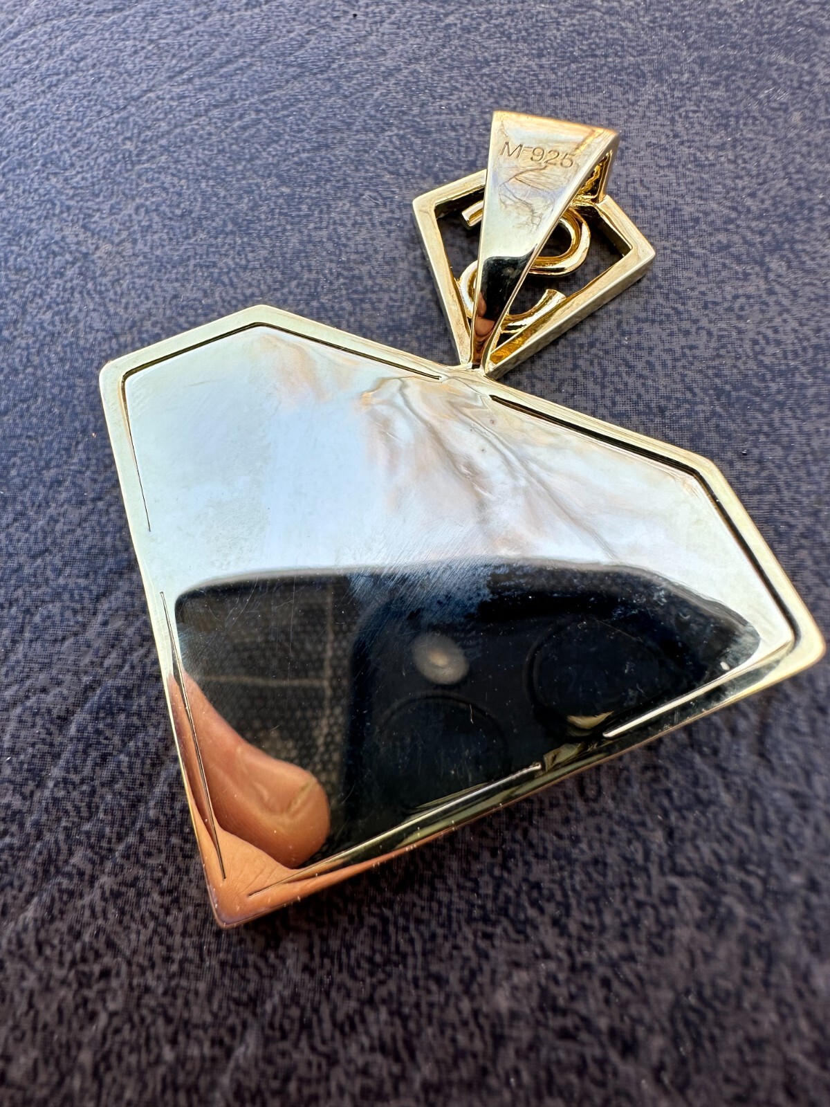 MOISSANITE Real 925 Silver/Gold Plated Iced SUPERMAN Superhero Pendant Necklace