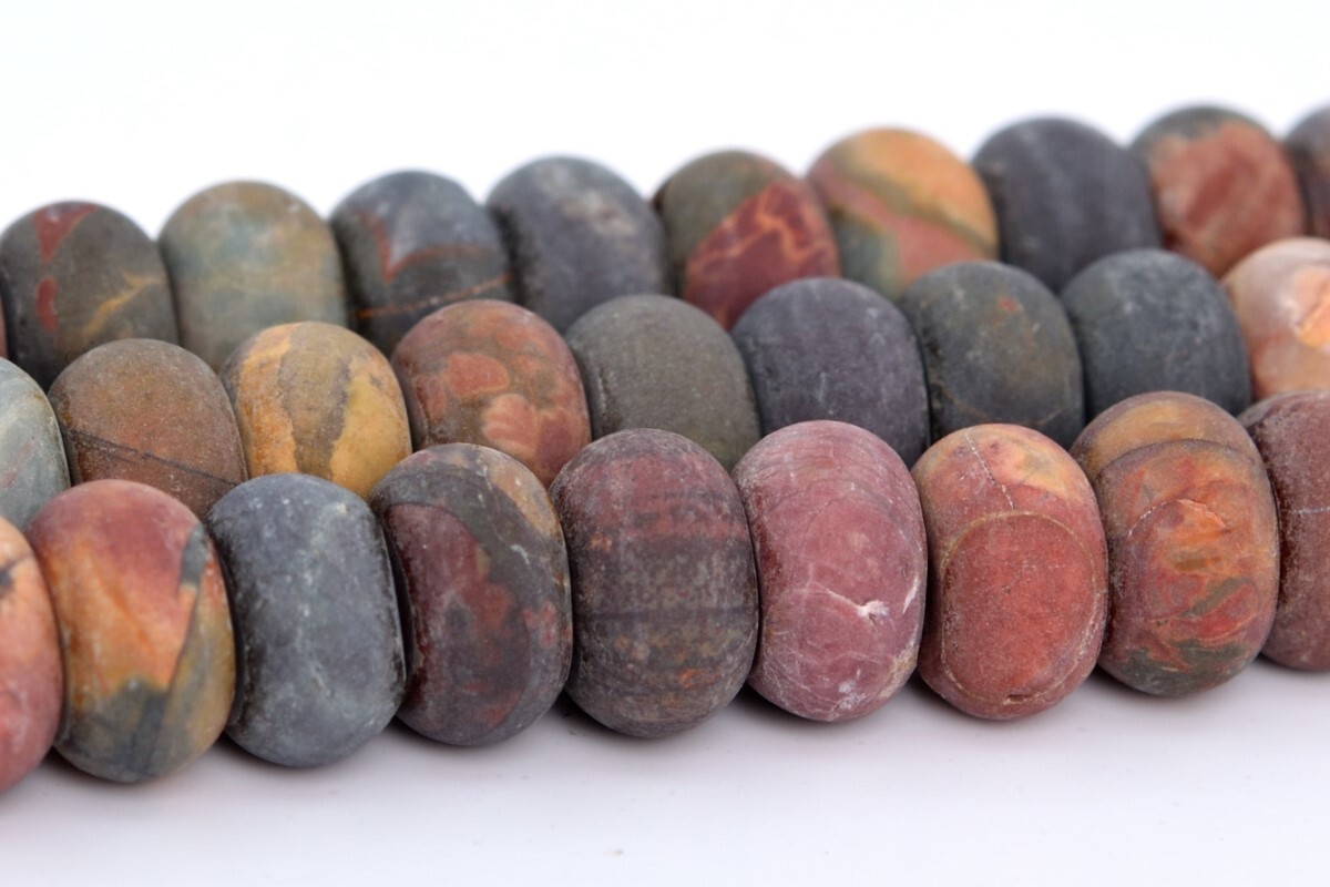 Natural Matte Red Creek Jasper Beads Grade AAA Rondelle Loose Beads 6x4MM 8x5MM