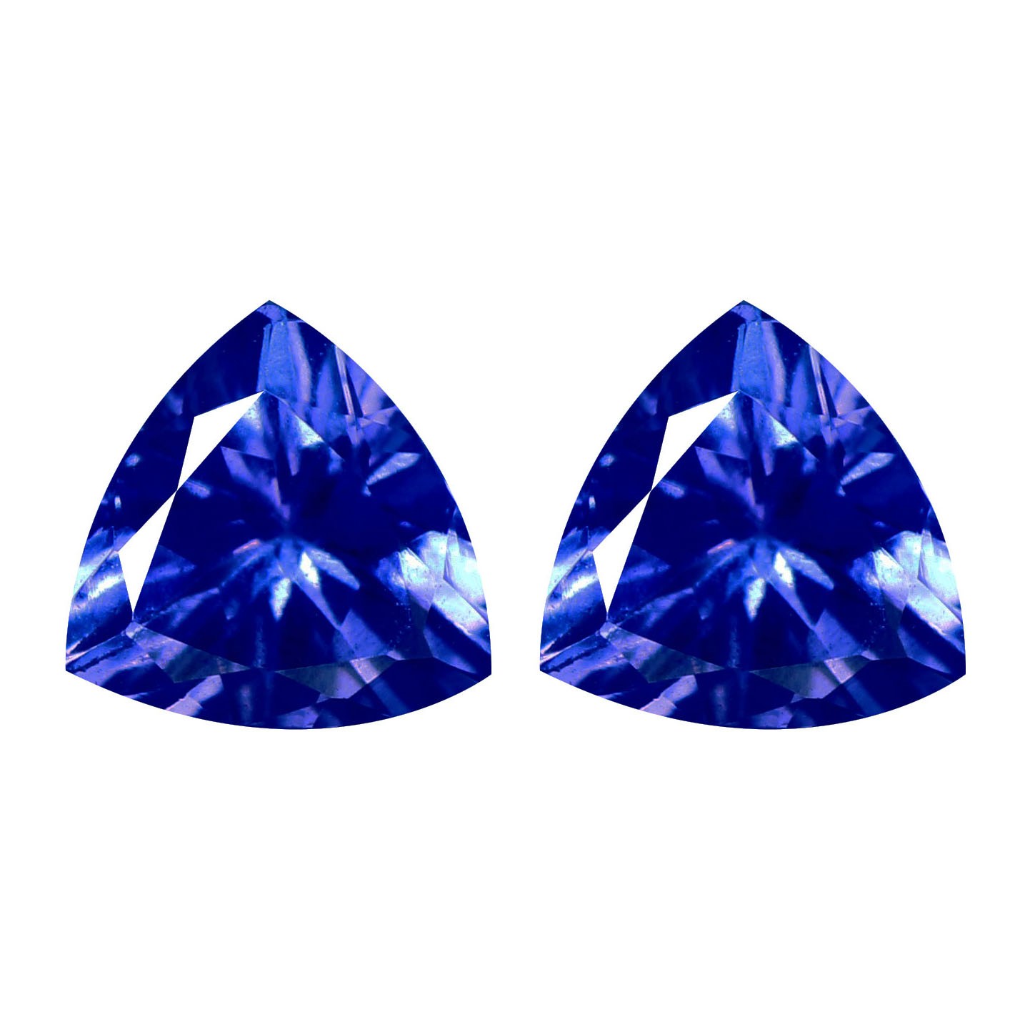 0.84Ct Topnotch 2Pcs Pair Trillion 5.5 mm Genuine AAA Dark Purple Blue Tanzanite