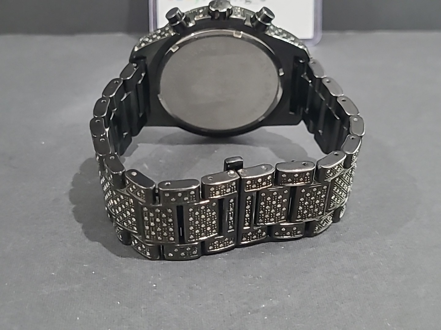 Techno Com by KC Diamond Chronograph series. 47mm iced-out pave checkerboard
