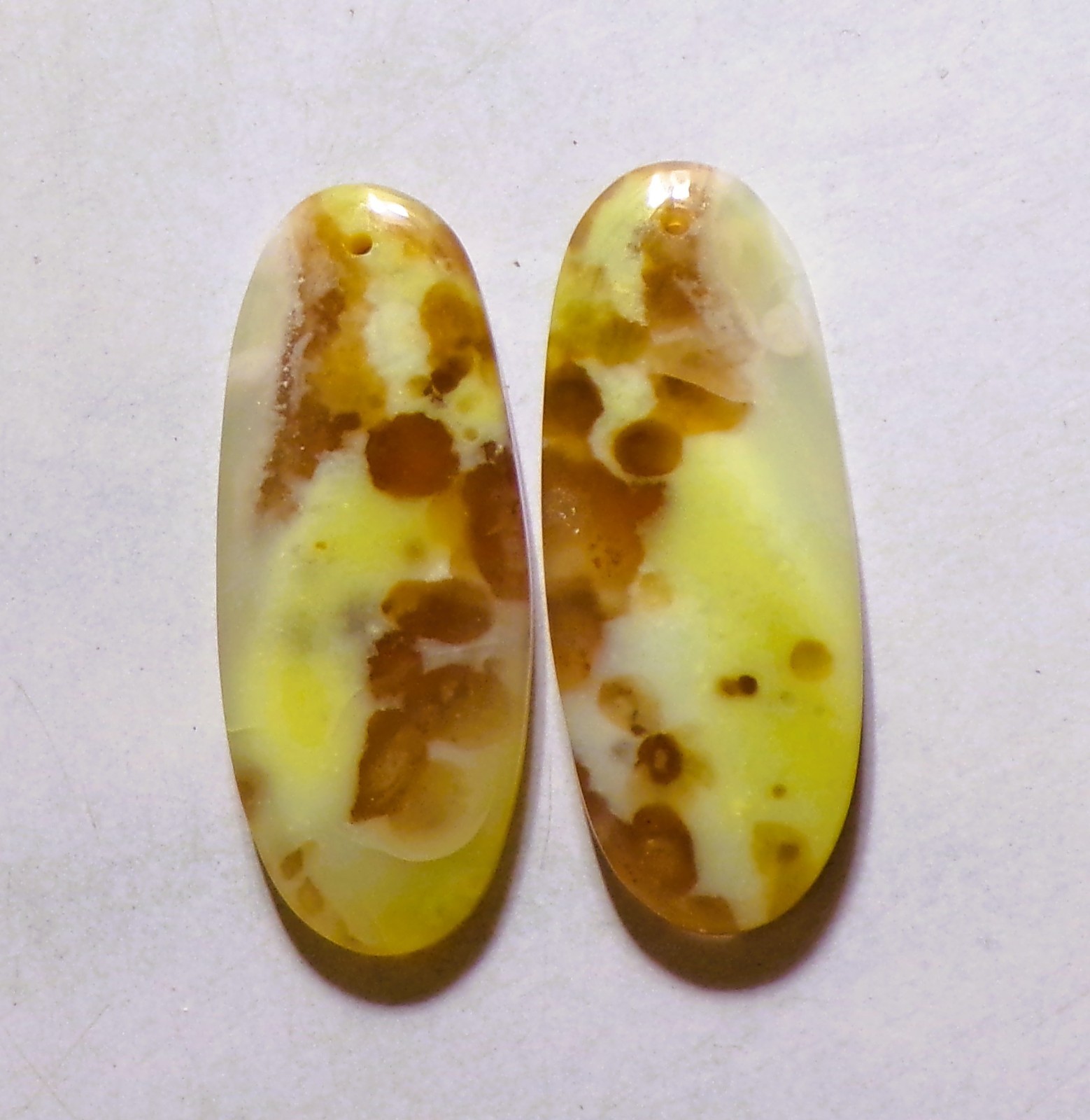 44.85 Cts Natural Green Opal Drilled Cabochon Match Pair Gemstone 39X15.4MM 23