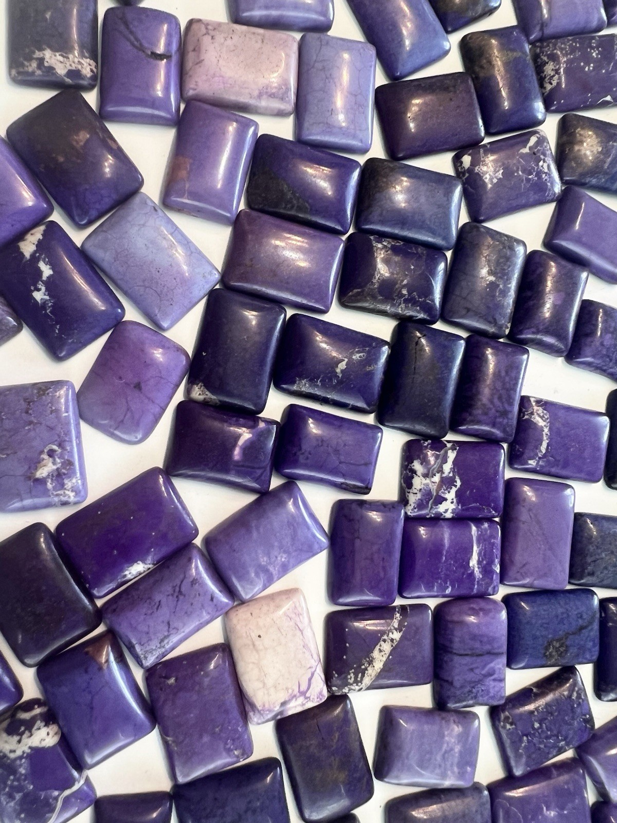 20 Pcs Purple Magnesite Rectangular Cabochon Lot 16mm X 23mm To 18mm X 25mm Mix
