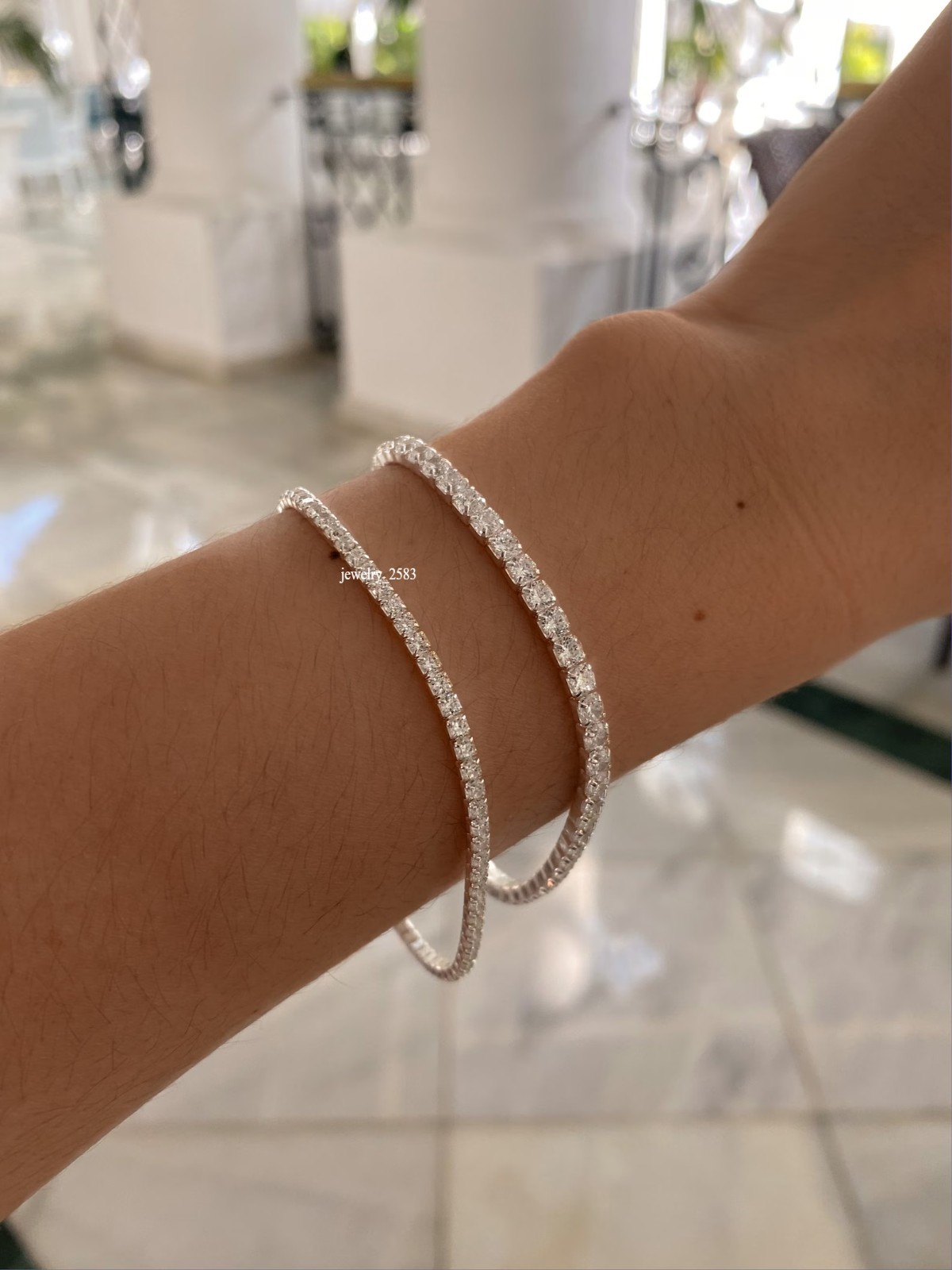 New Arrival 1mm To 3mm Mother Day Real Moissanite Tennis 7.5″ Bracelet 925Silver