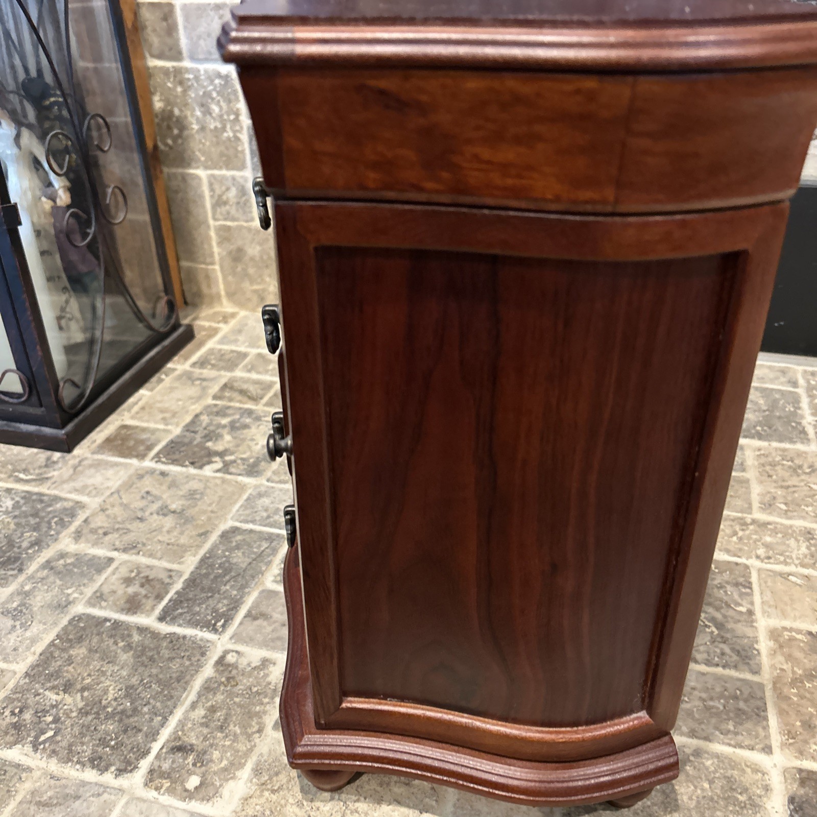 Vintage Solid Wood Jewelry Cabinet – Table Top Armoire 14”x13”x7”