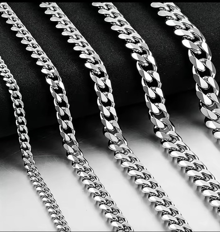 Hib Hop Cuban chain necklace Rock stainless basic chain men necklace simple neck