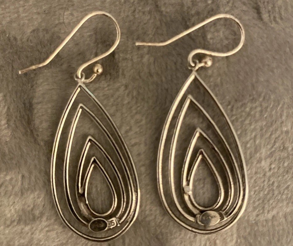 Sterling Silver Hoop within Hoop Dangle Earrings 925 Silver Fast Ship!