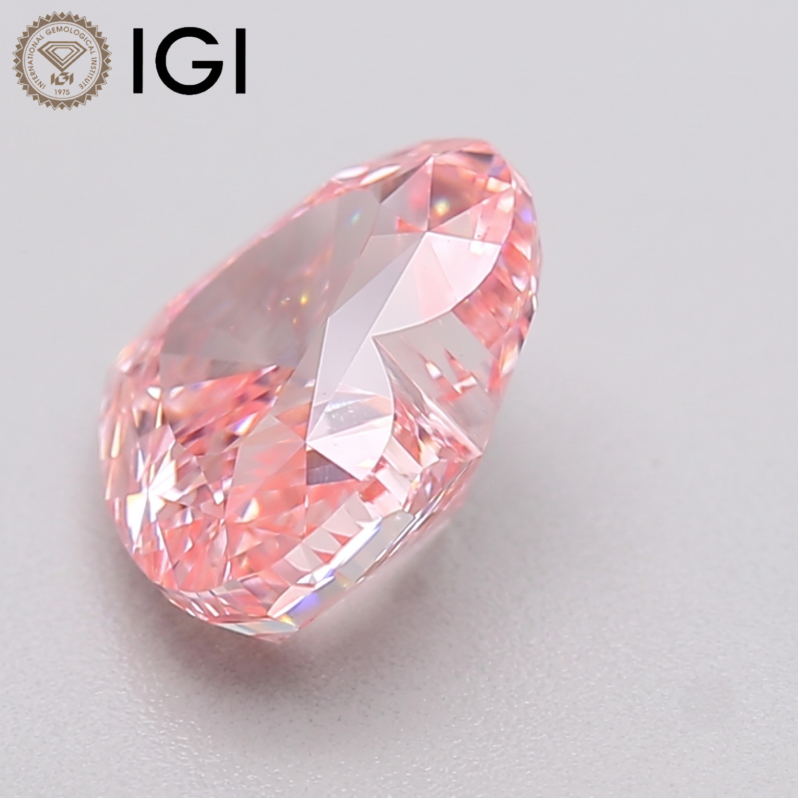 Heart Lab Grown Diamond 2.52CT Fancy Intense Pink VS1 IGI Loose