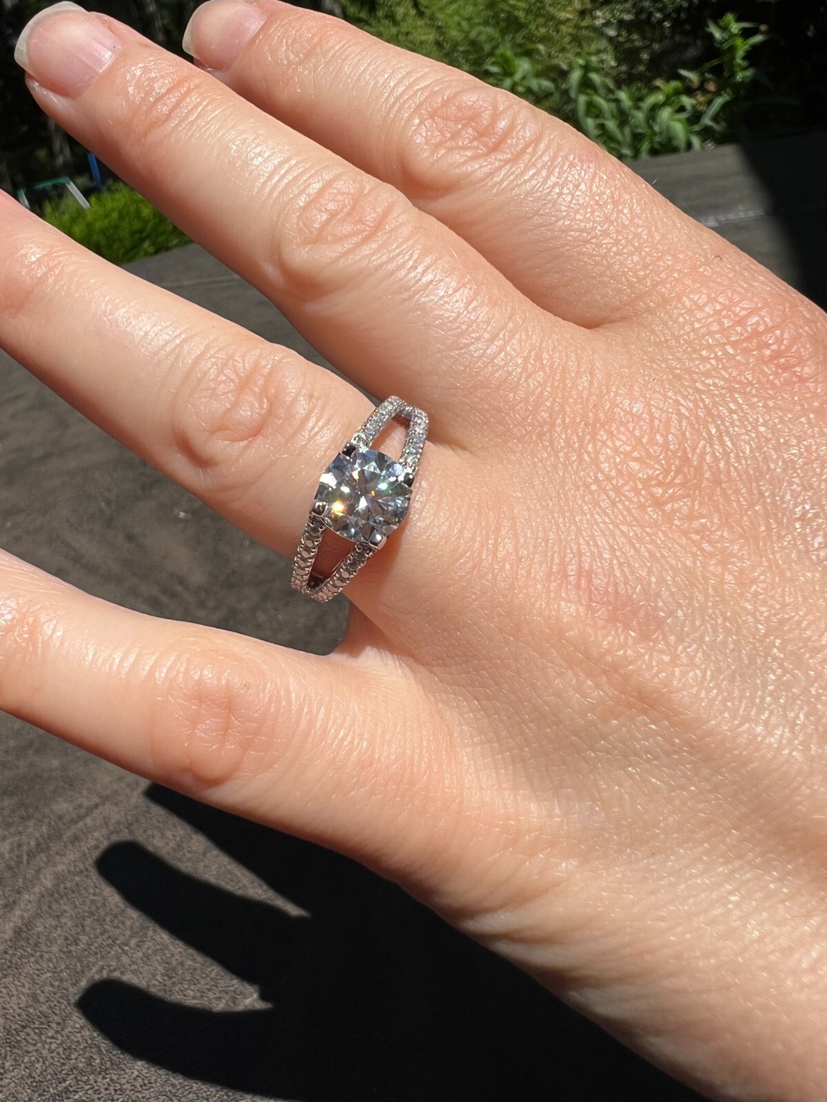 Real Moissanite Halo Engagement Promise Ring 925 Silver Diamond Test ✅ 4 Sizes