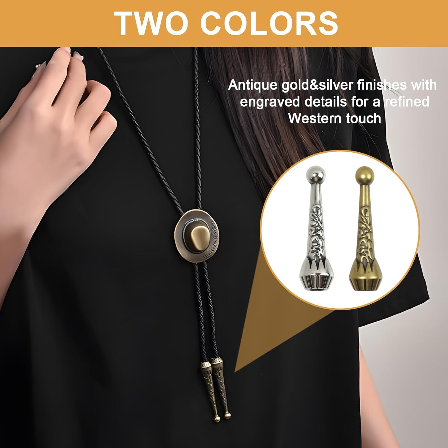 Bolo Tie Findings Kit – 36 Pieces with Silver & Bronze Tips and Slides