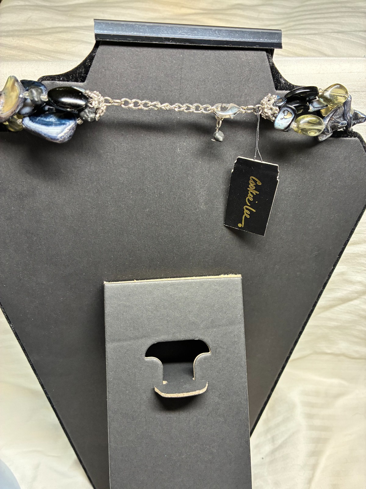 Abalone shell and FWP 3 strand Necklace with matching earrings for peirced ears